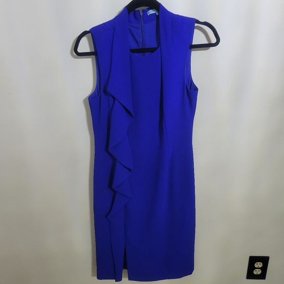 Antonio Melani Vibrant Blue Sleeveless Slit Dress Size 4 - Picture 1 of 6